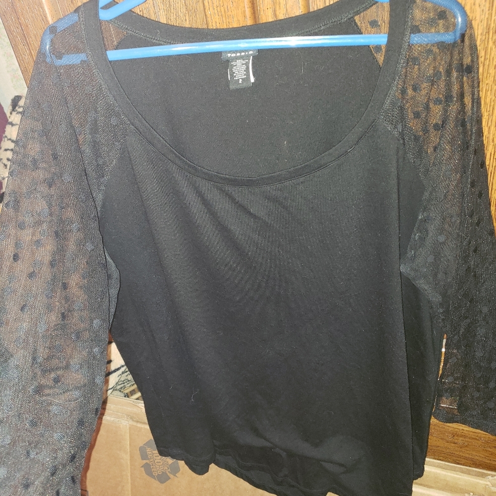 Torrid Black Baseball tee with sexy sleeves size 2